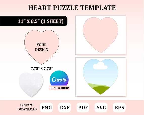 free printable heart puzzle template