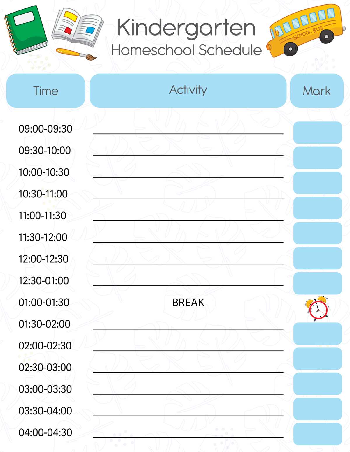 free printable kindergarten homeschool curriculum