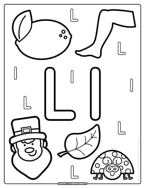 free printable letter l worksheets