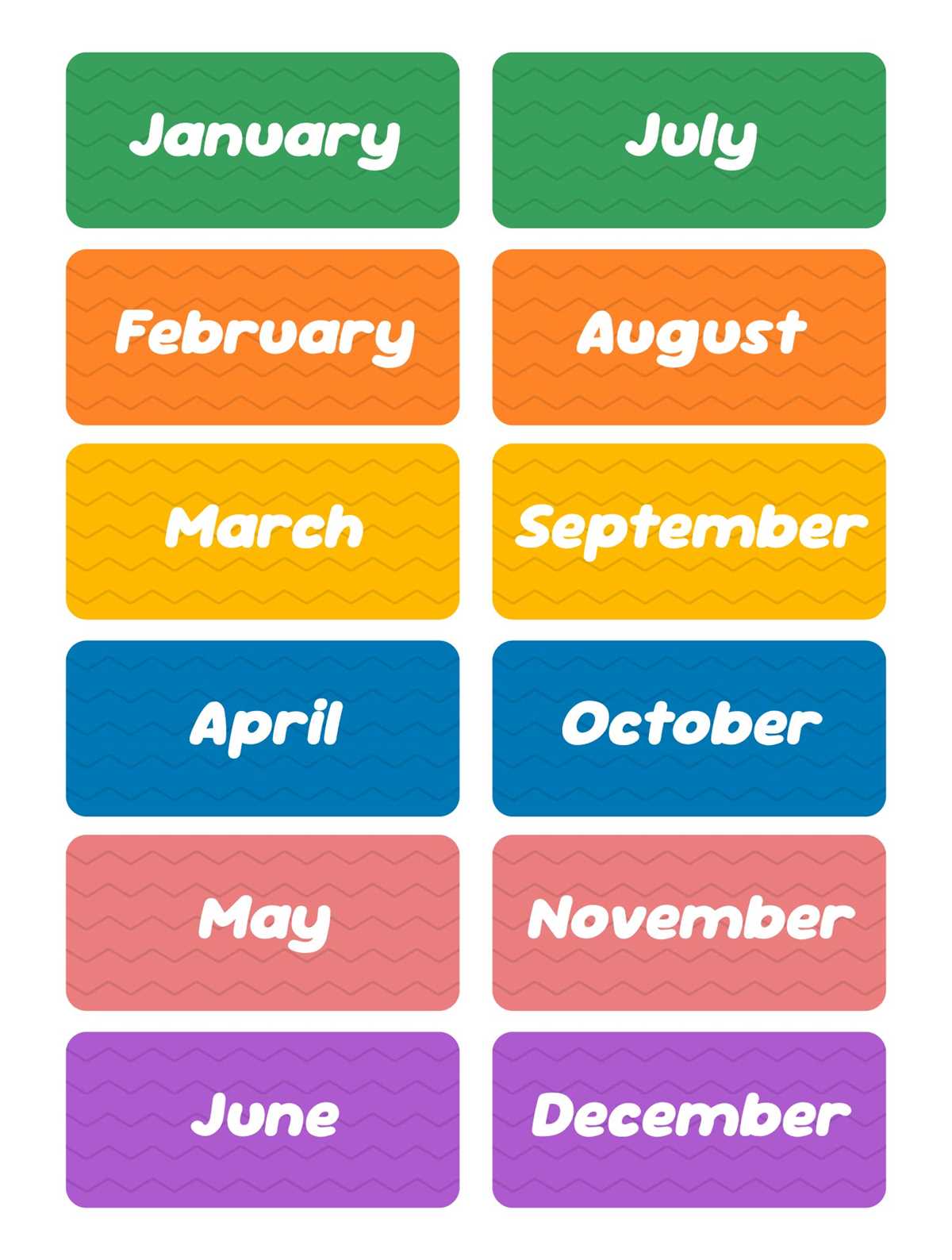 free printable months of the year chart