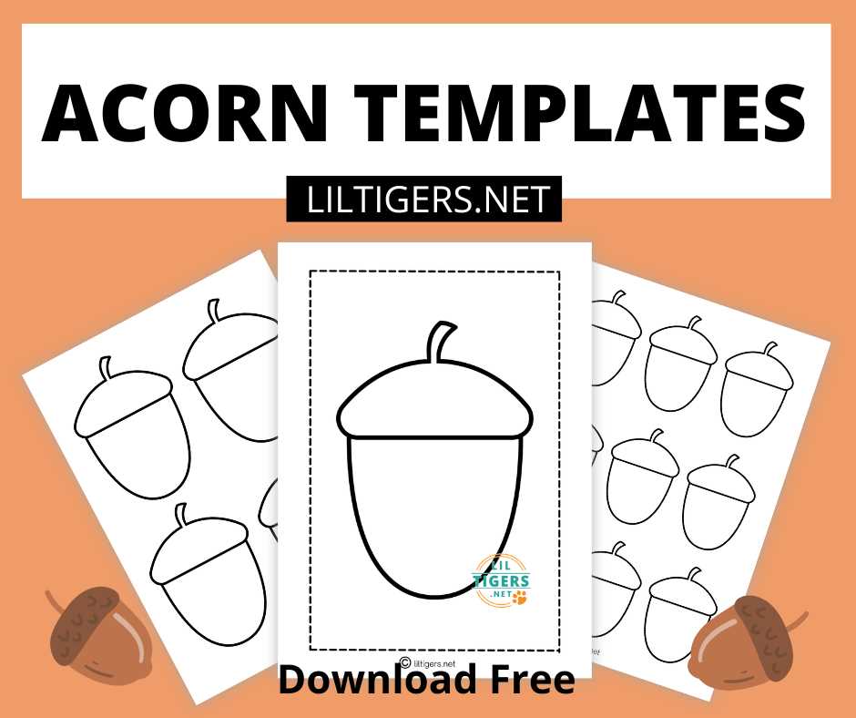 free printable printable acorn template