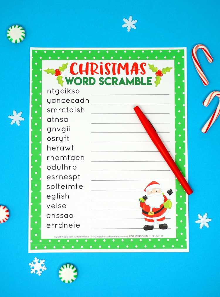 free printable printable christmas game