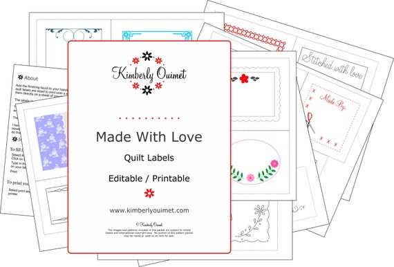 free printable quilt labels