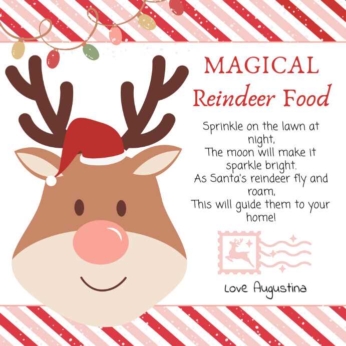 free printable reindeer food label