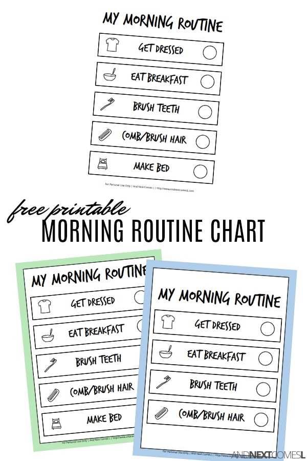 free printable routine charts