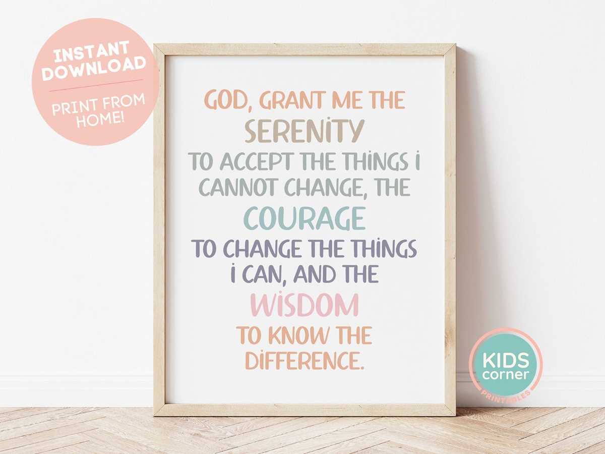 free printable serenity prayer