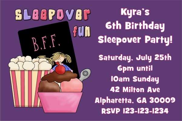 free printable sleepover invitations