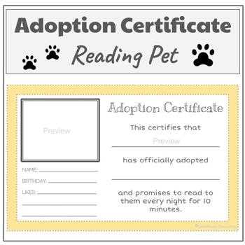 free printable stuffed animal adoption certificate