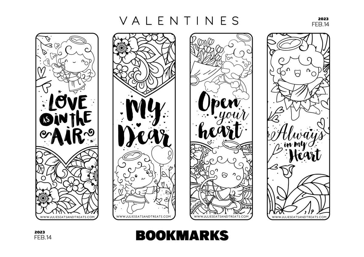 free printable valentine bookmark