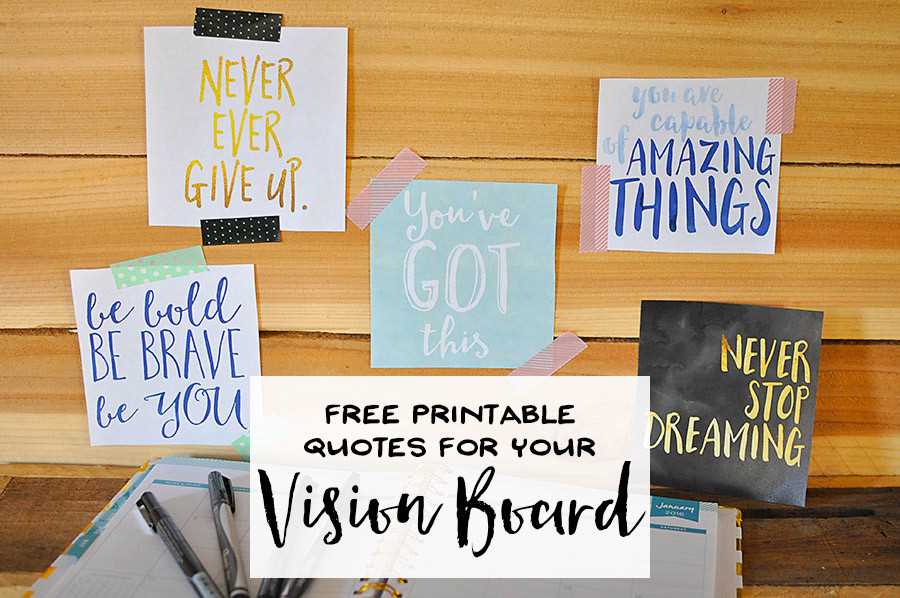 free printable vision board words