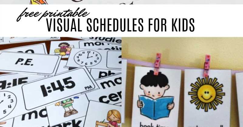 free printable visual schedule for preschool classroom