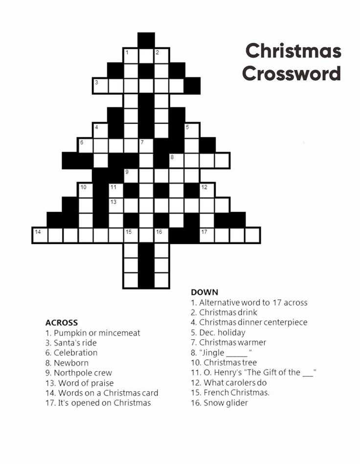 free printable xmas crosswords