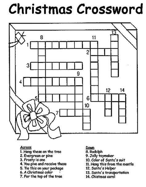 free printable xmas crosswords