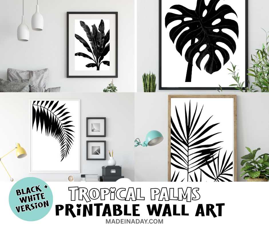 free wall art printables black and white