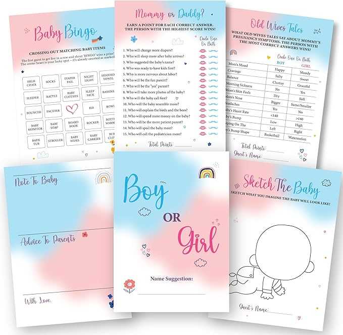 gender reveal games printable free