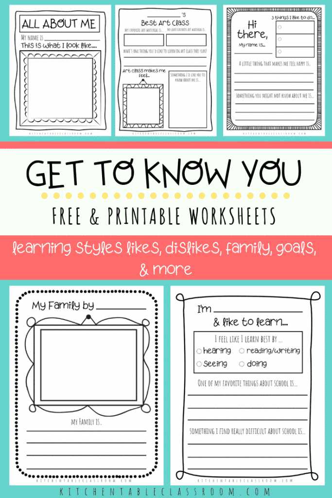 getting to know you printables