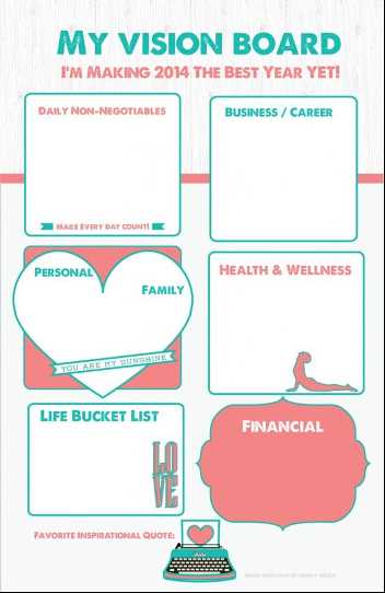 goal setting printable vision board