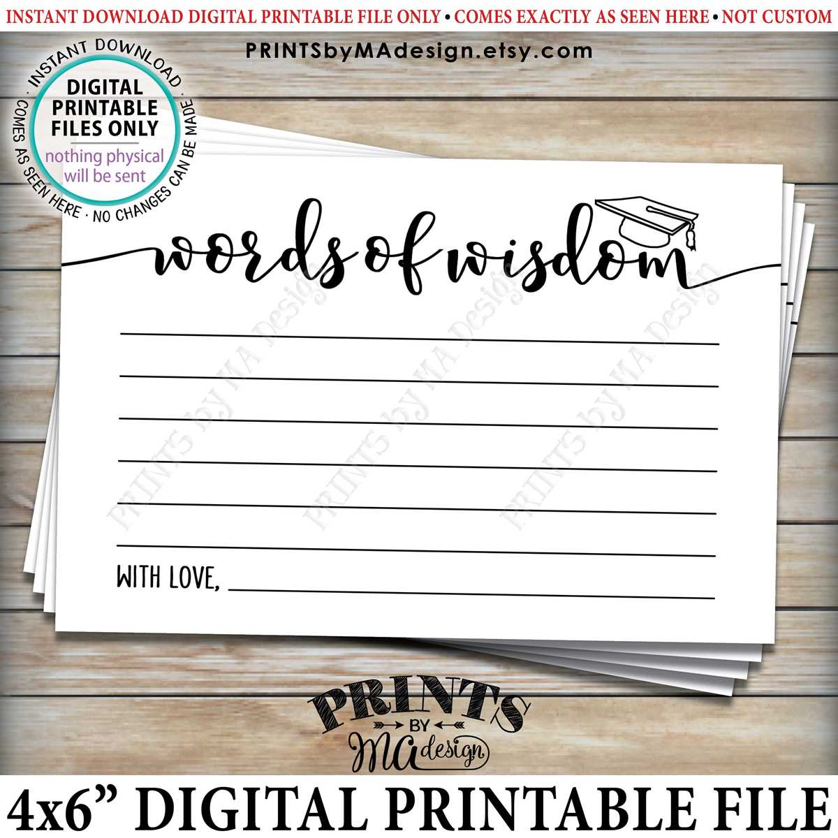 graduation advice cards free printable