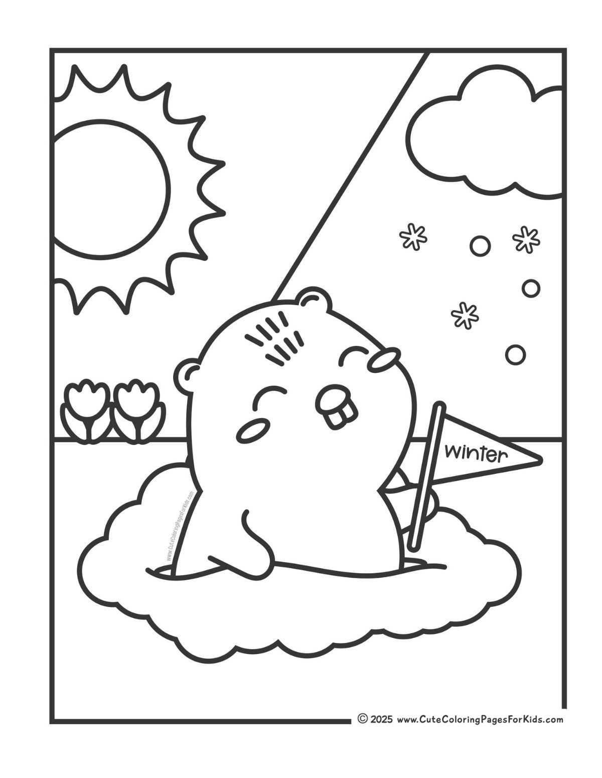 groundhog day coloring pages free printable