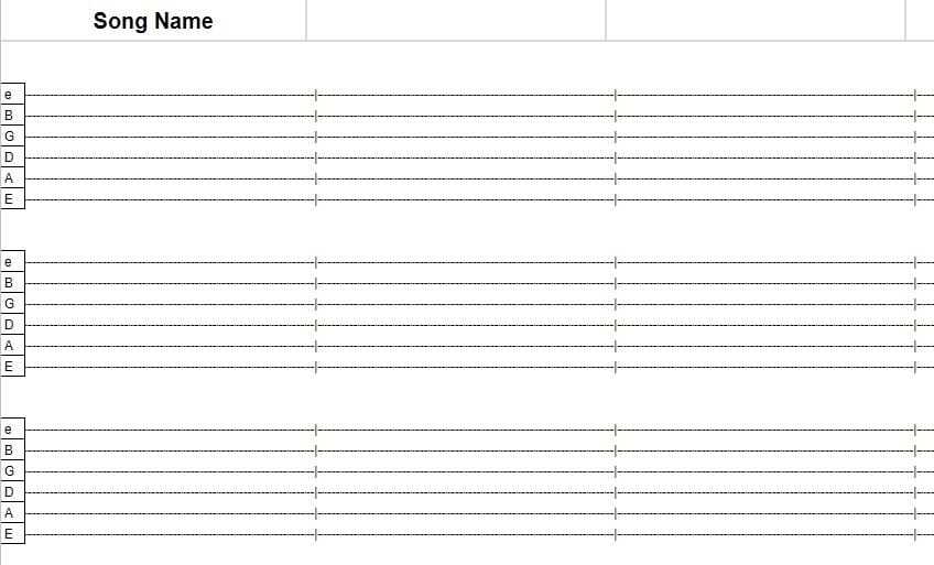 guitar tabs free printable