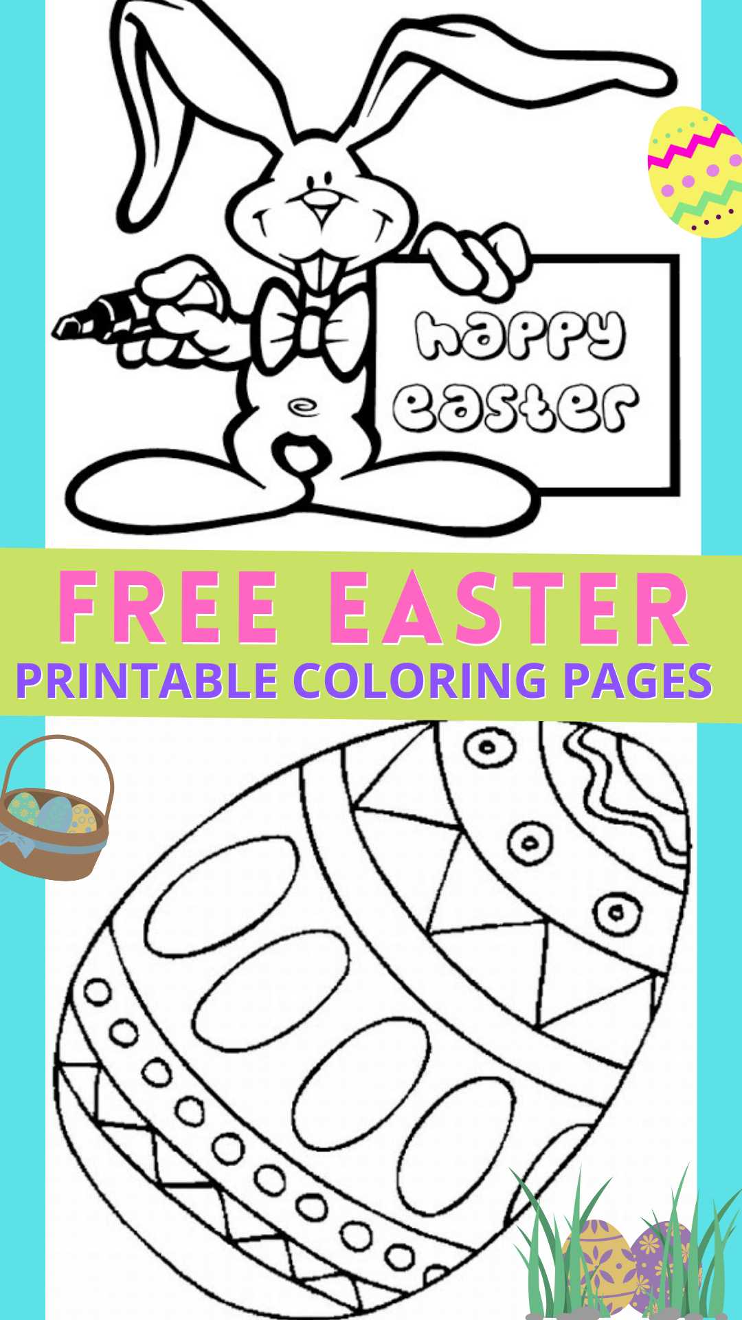 happy easter coloring pages printable