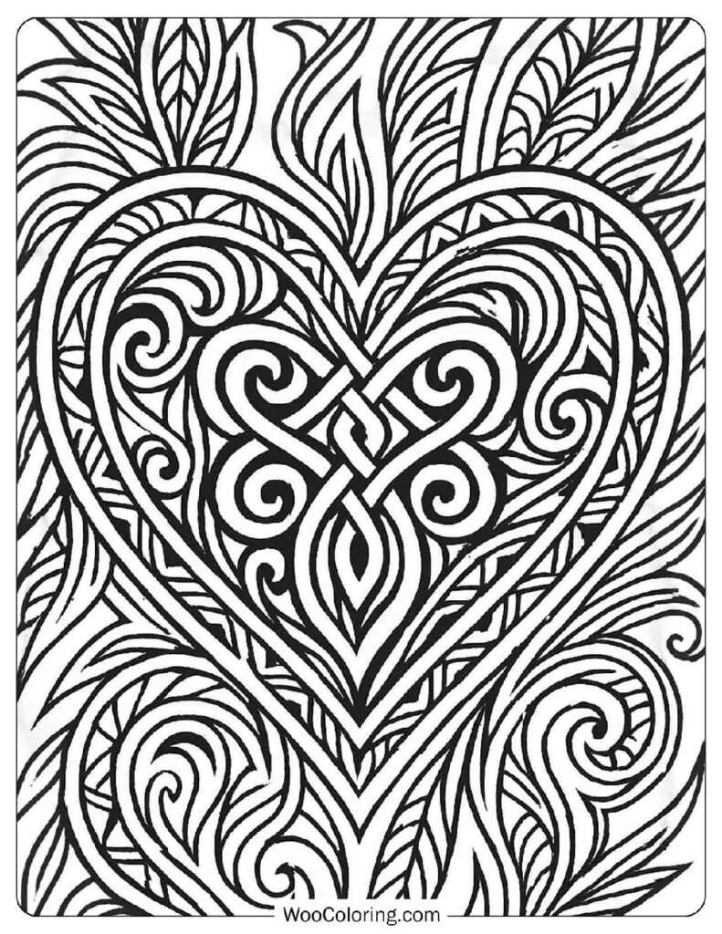 heart coloring printables
