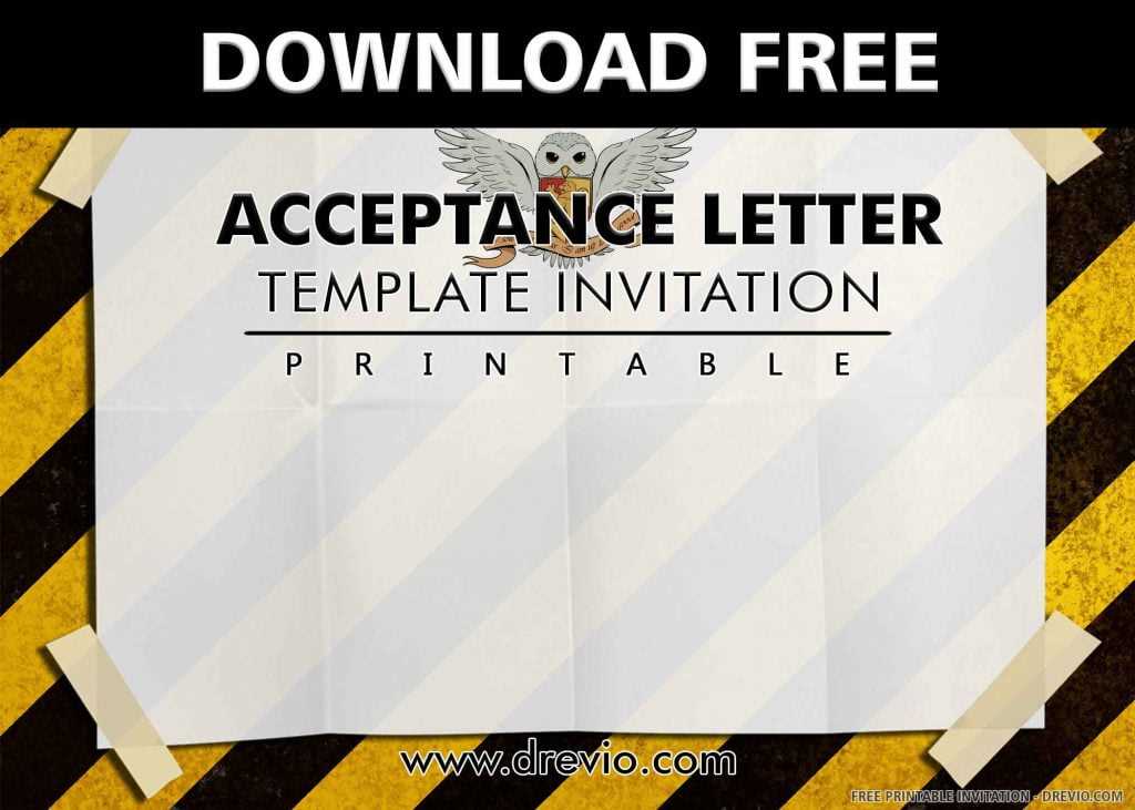 hogwarts acceptance letter printable free