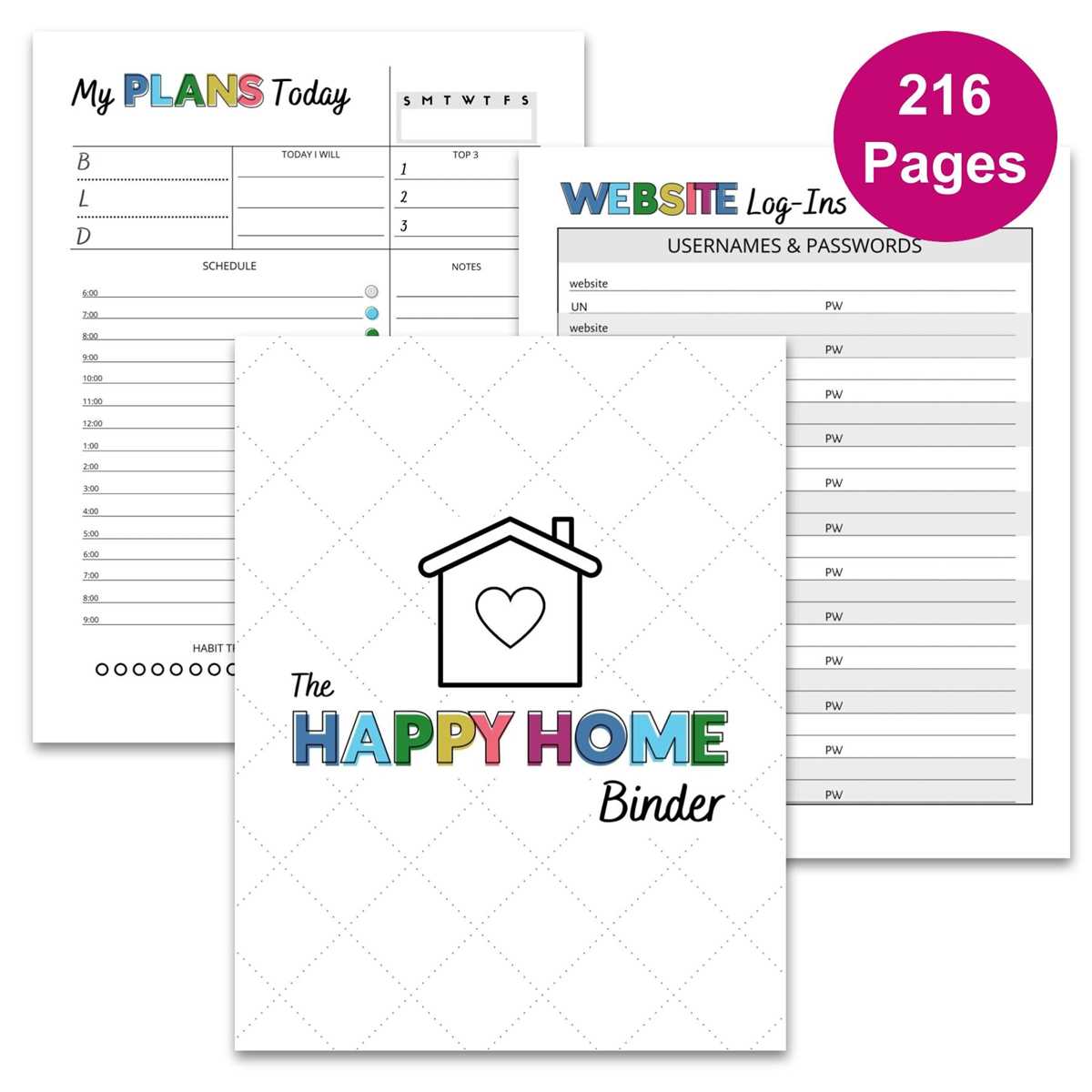home management binder printables