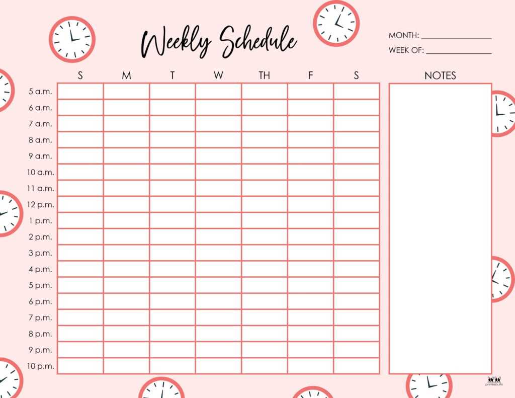 hourly day planner printable
