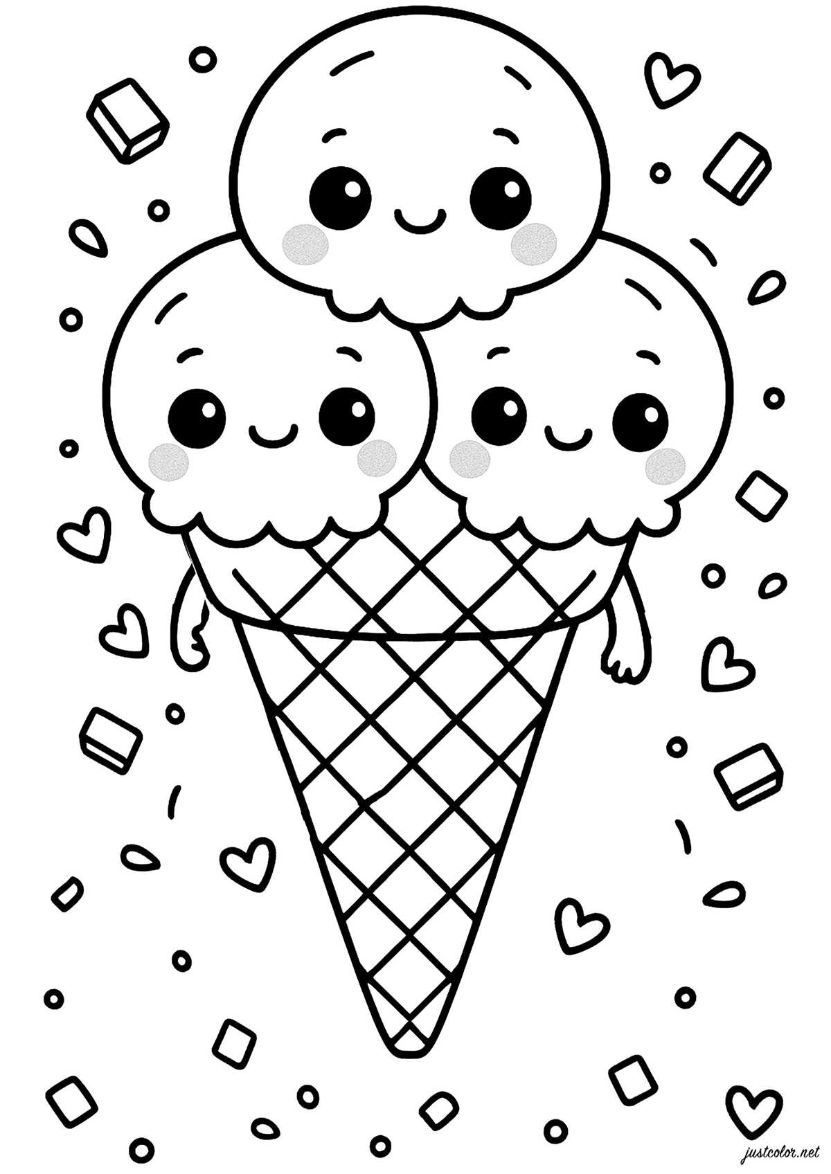 ice cream coloring page printable
