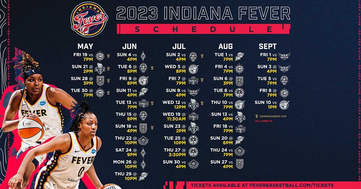indiana fever printable schedule
