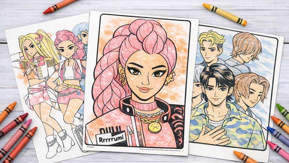 k pop demon hunters coloring pages free printable