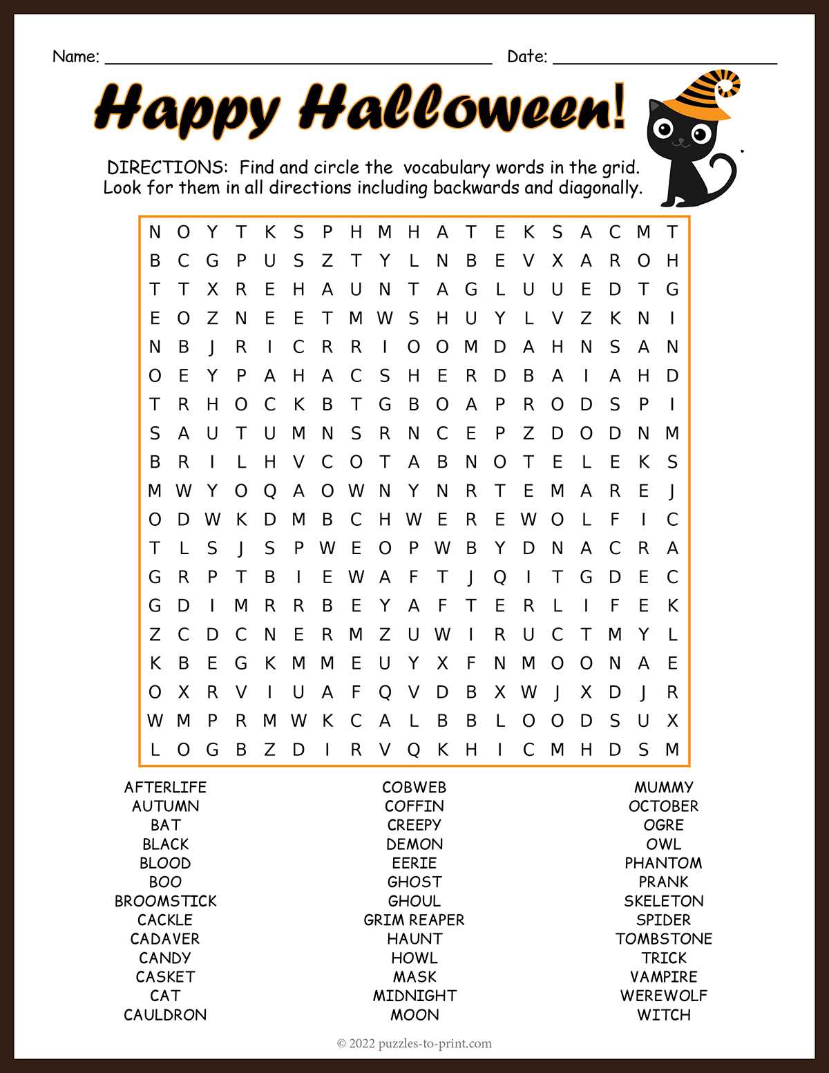 large print word search printable halloween