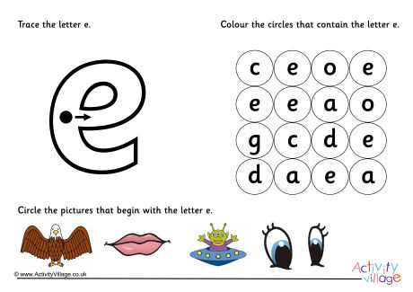 letter e template printable