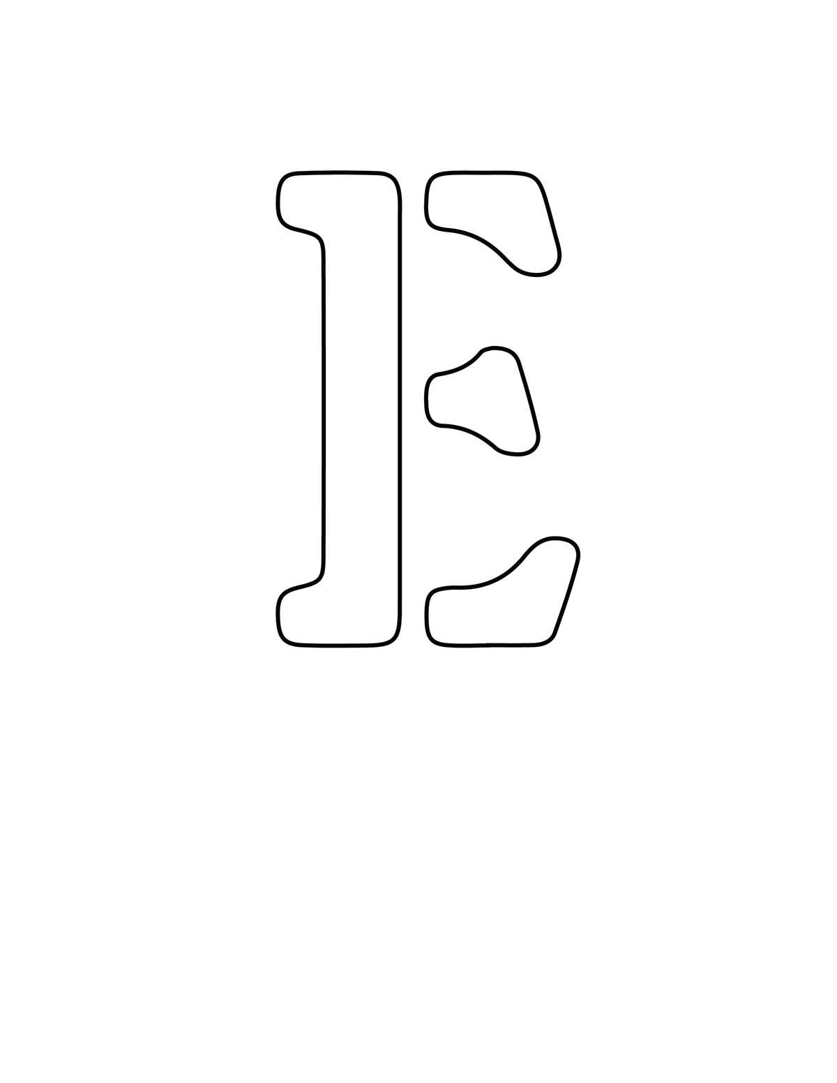 letter e template printable