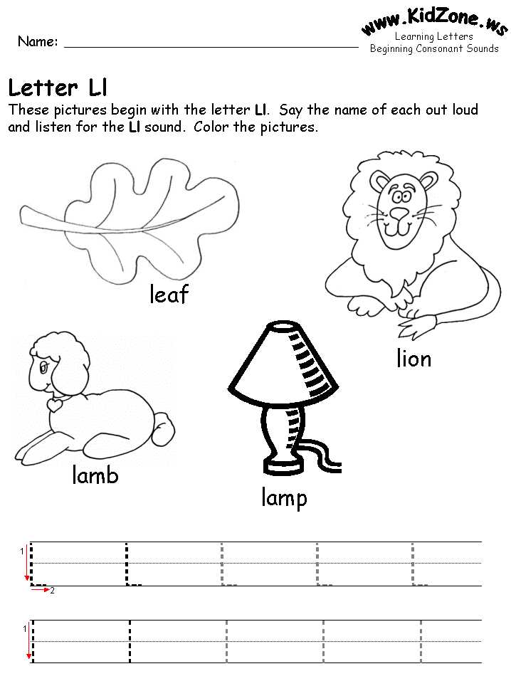 letter l worksheets free printables