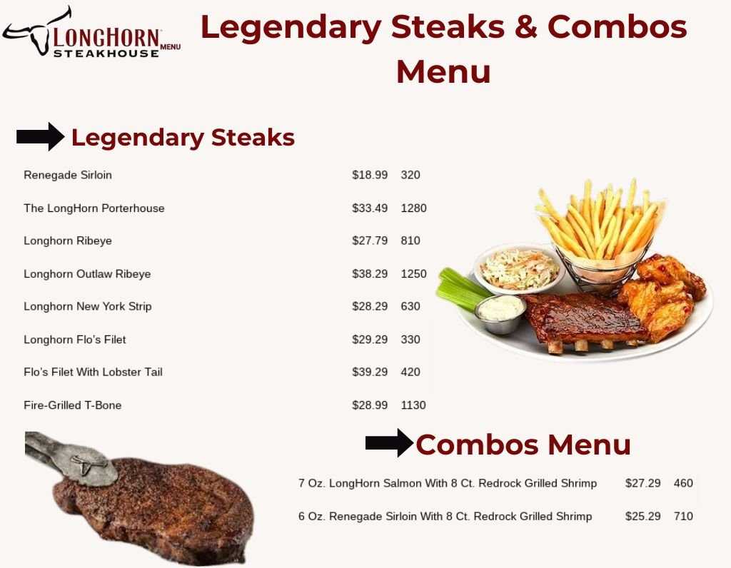 longhorn printable menu