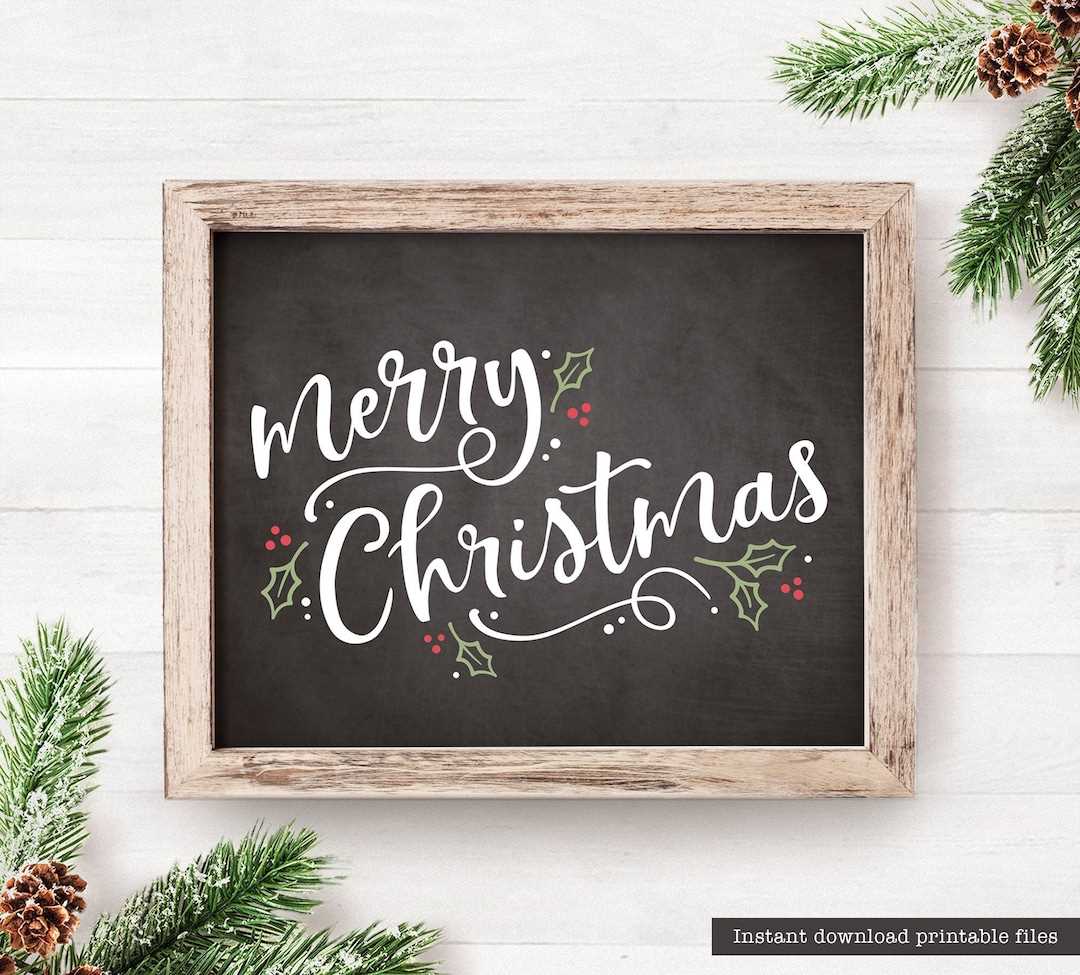 merry christmas sign printable