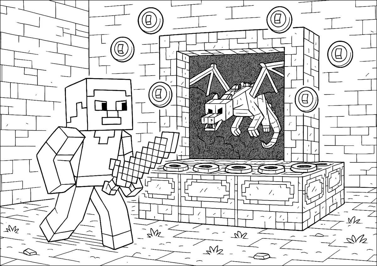 minecraft printables coloring pages