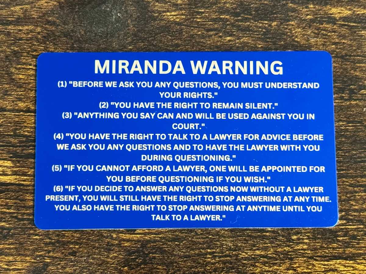 miranda warning card printable