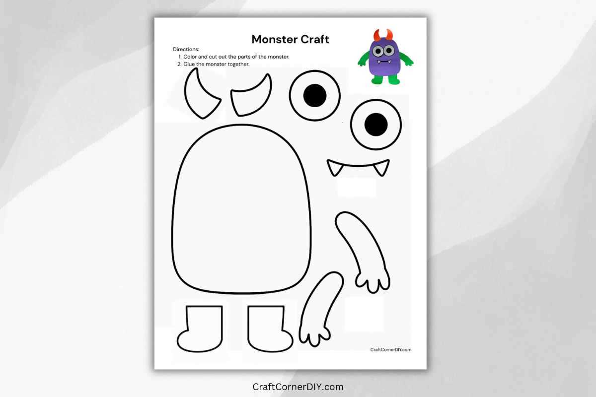 monster outline printable
