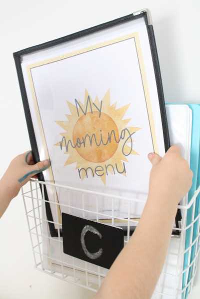 morning menu free printables