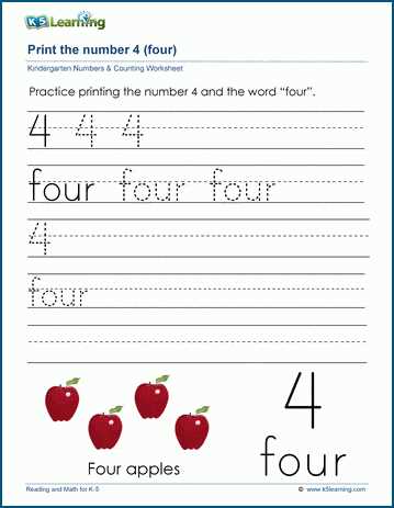 number 4 printables number 4 printables