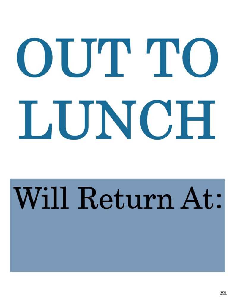 out for lunch sign printables out for lunch sign printables