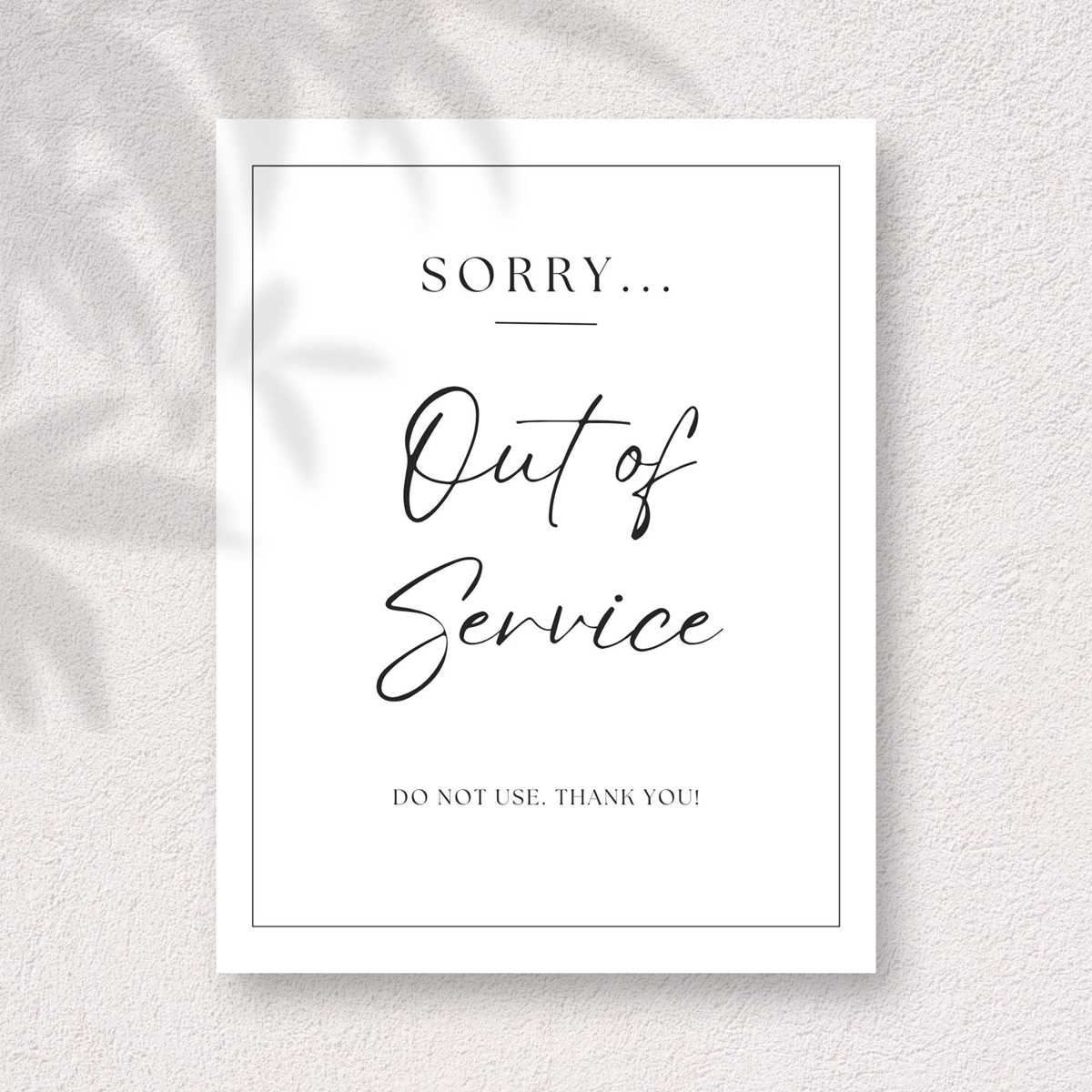 out of service sign printable