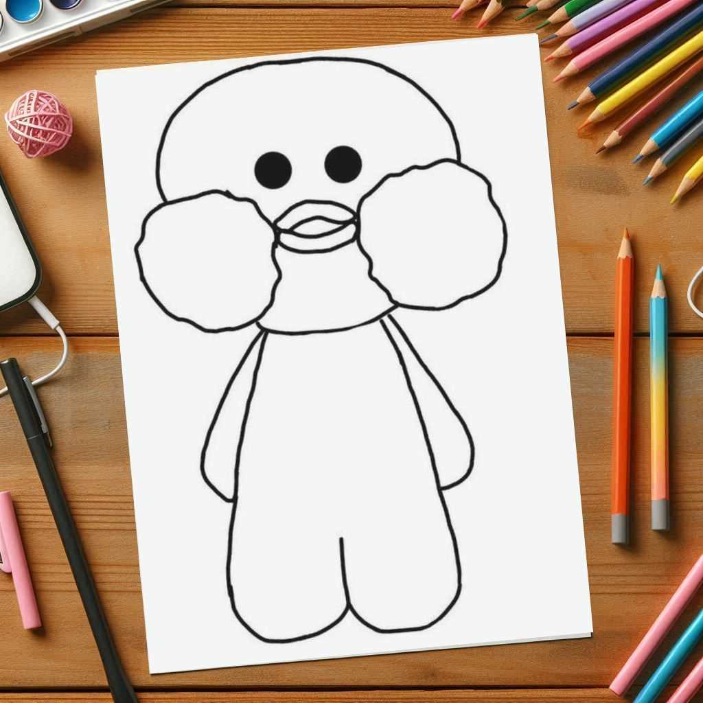 paper duck printable with color