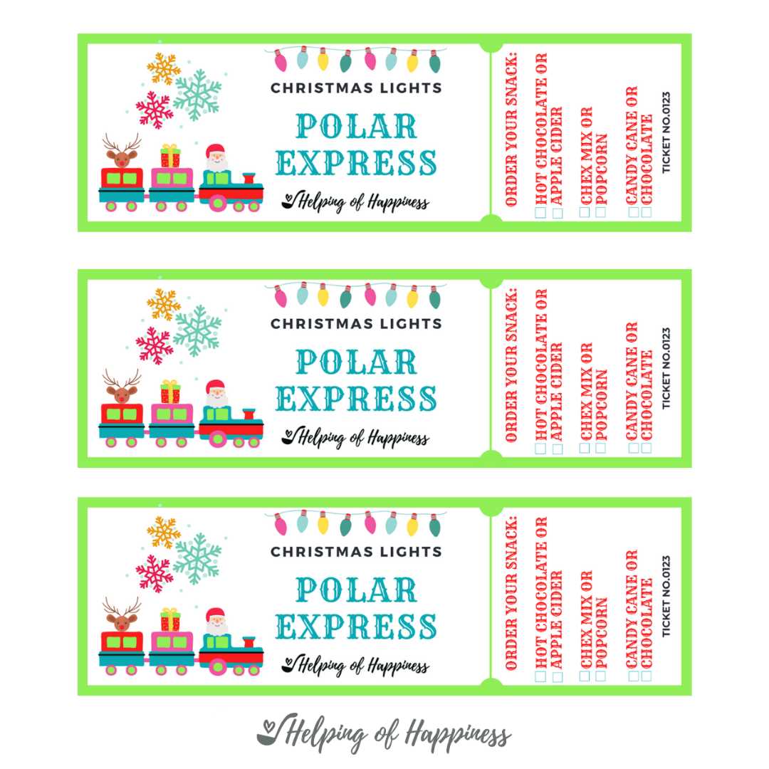 polar express ticket printable