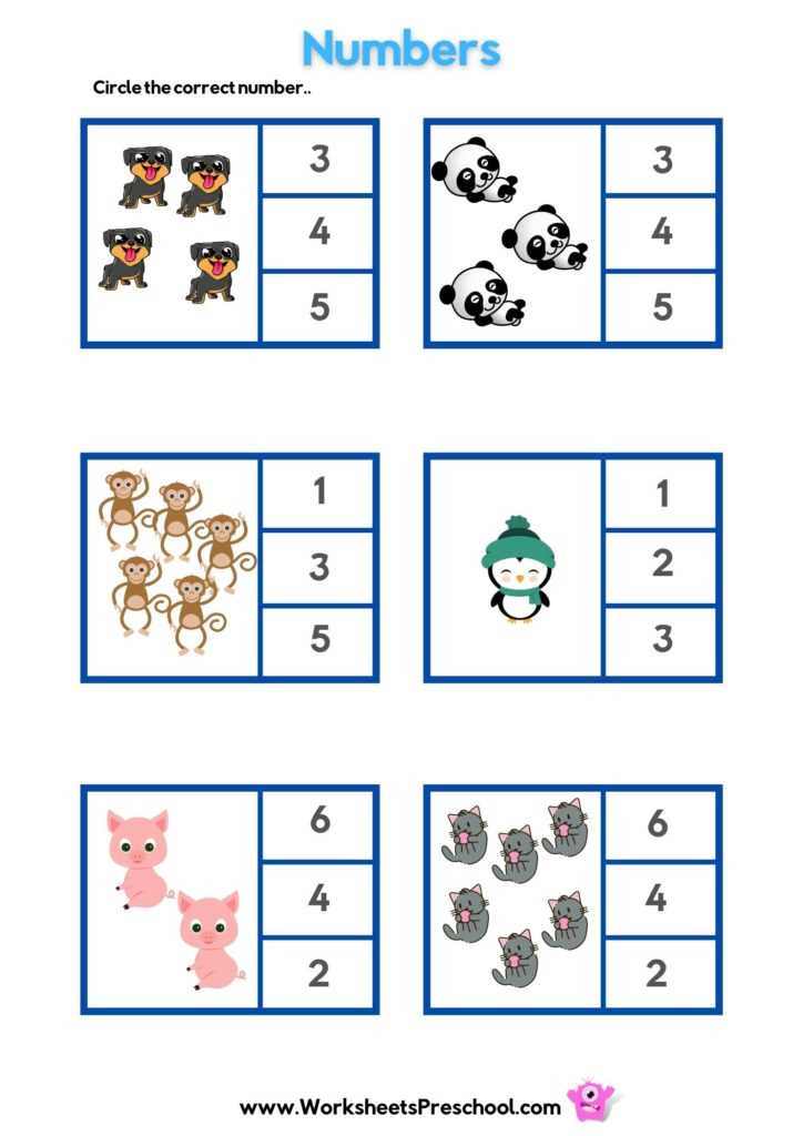 preschool number sheets printables