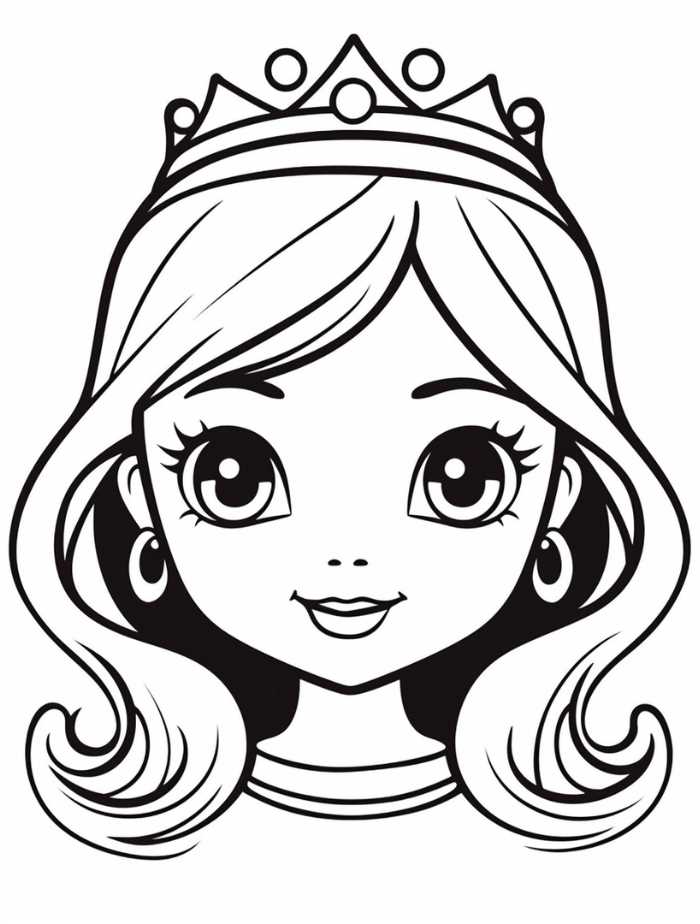 princess coloring page free printable