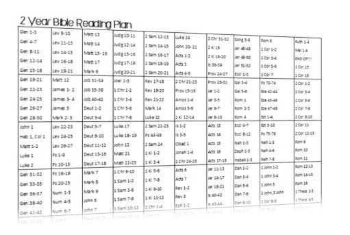 printable 2 year bible reading plan